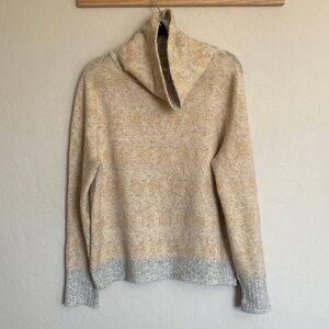 Aventura Beige Gray Knit Cowl Neck Pullover Sweater Long Sleeve Size XL